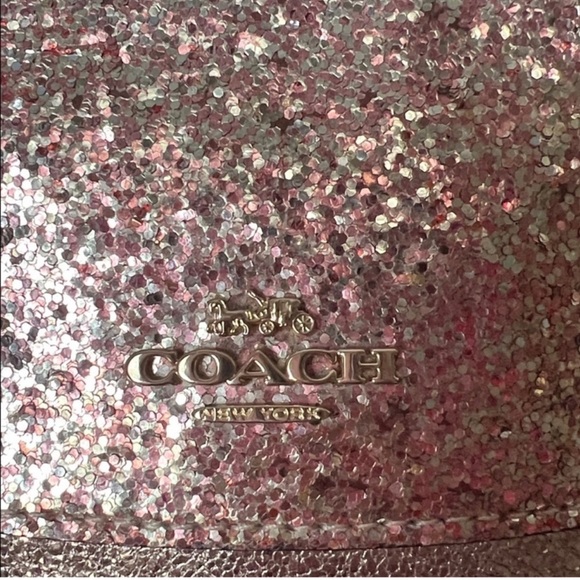 Coach metallic glitter flap clutch like new - Picture 3 of 14